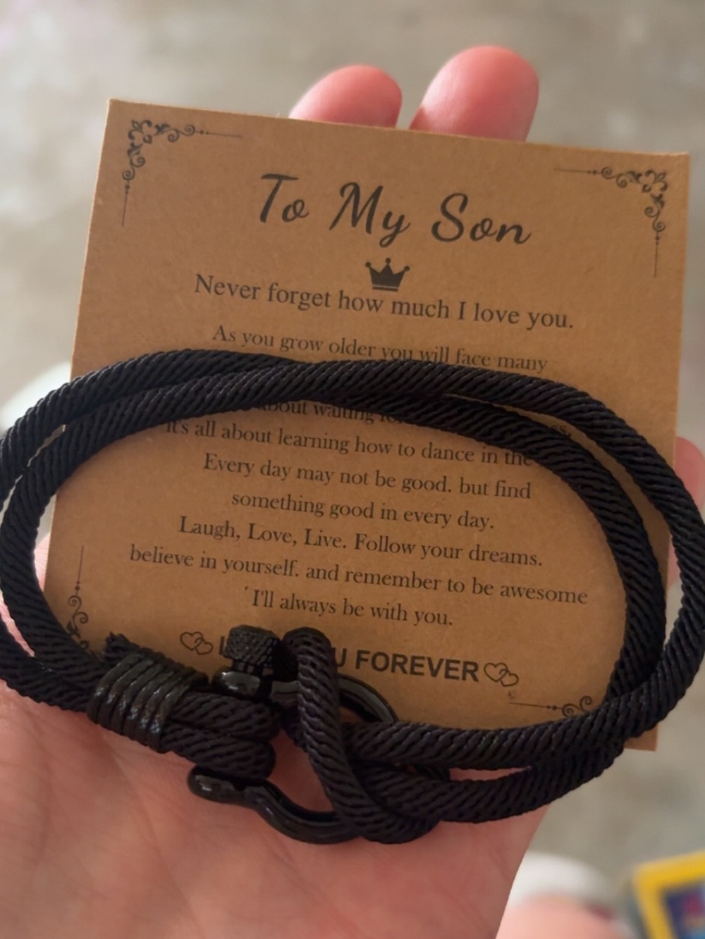Men's Black Rope Bracelet - Unbranded
